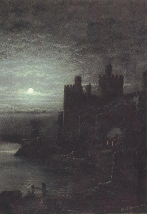 Arthur e.grimshaw Conway Castle,Moonrise (mk37) oil painting picture